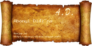 Abonyi Diána névjegykártya